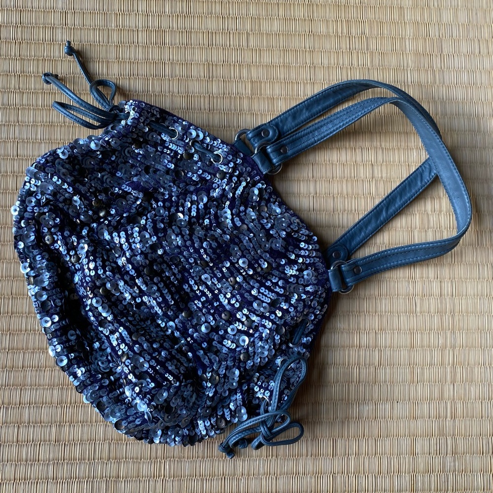Anthropologie Sequin Leather bag